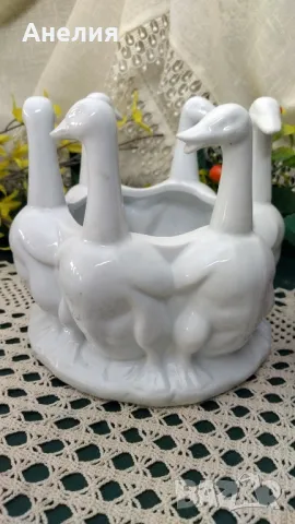 Кашпа бели гъски , снимка 3 - Декорация за дома - 49794217
