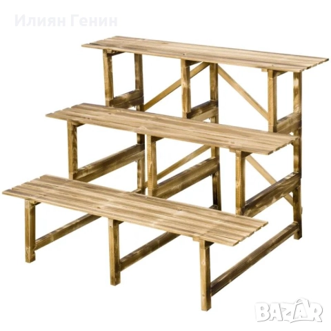 Стълба за растения Outsunny, стълба за цветя, снимка 4 - Градински мебели, декорация  - 52184423