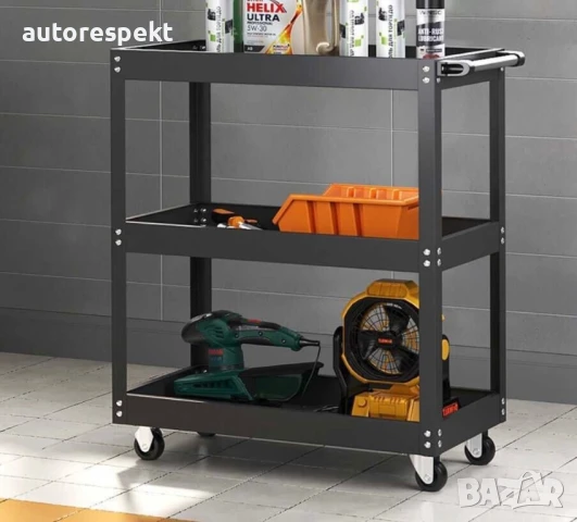 ПРОМОЦИЯ Количка за инструменти с три рафта Сервизна количка, снимка 3 - Аксесоари и консумативи - 50827002