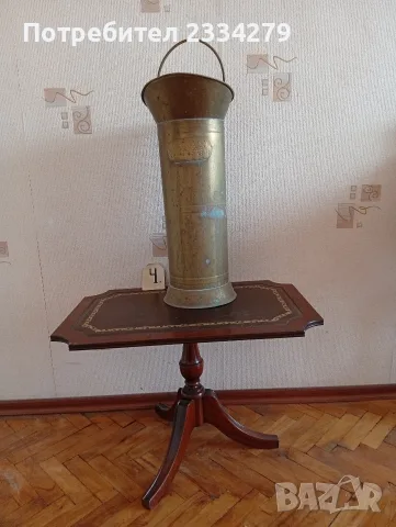 Стара медна лейка, кофи към камина и други, голяма медна ваза, снимка 14 - Антикварни и старинни предмети - 55383056