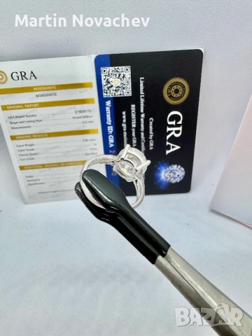 Сребърен пръстен с мойсанит (Диамант) 5 карата, снимка 13 - Пръстени - 54117287