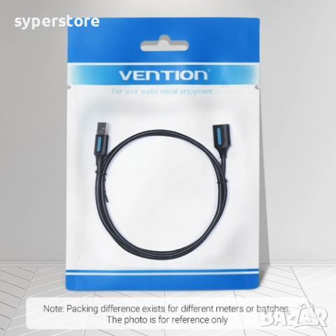 Кабел USB3.0 Мъжко - Женско 1.5m 5Gb/s Черен Vention CBHBG Cable USB - USB M/M, снимка 5 - USB кабели - 36500680