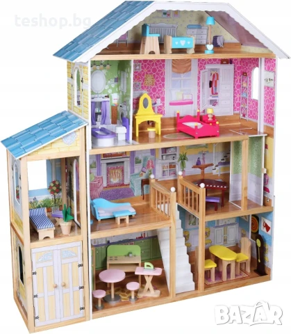 Детска дървена къща ГОЛЯМА ИГРАЧКА с мебели 100% реалистична произведена в Германия, снимка 3 - Образователни игри - 50952070