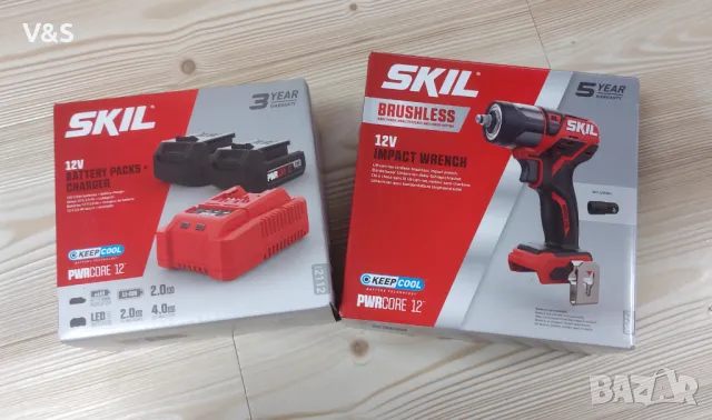 Ударен акумулаторен винтоверт SKIL SD1E228001, 12 V, Безчетков мотор, 2 батерии,2500 об./мин., 140 n