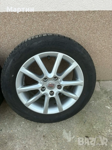 Оригинални Алуминиеви джанти 16 5х112 със летни гуми 205 55 16 дот 23г , снимка 2 - Гуми и джанти - 54118374