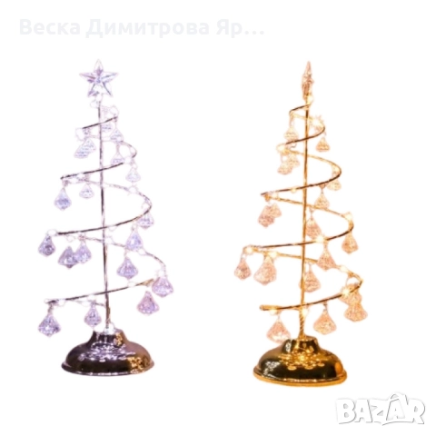 Акумулаторна нощна лампа LED нощна лампа коледна елха с ефект от диаманти