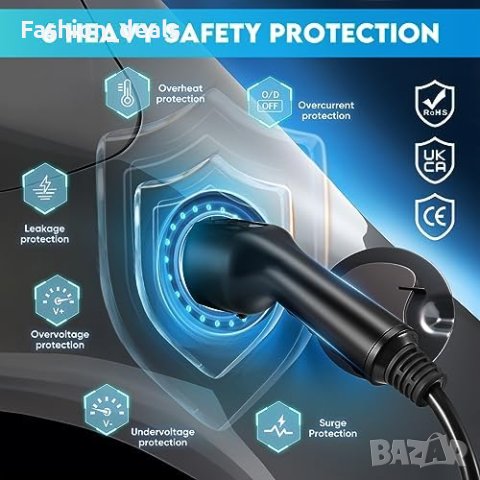 Нов Водоустойчив EV Заряден Кабел  за кола FNRIDS, 3.3KW, LED Индикатори, 6м, снимка 3 - Аксесоари и консумативи - 42827187