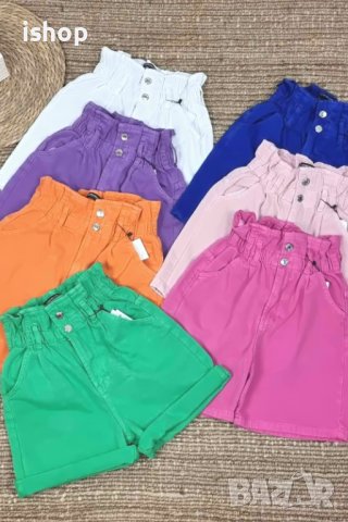 Розови Къси Панталони Paper bag, снимка 1