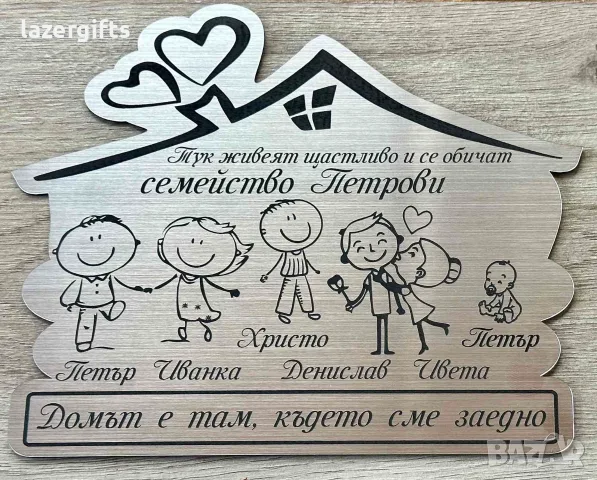 😍Нов модел семейна табела за входна врата ❣️, снимка 3 - Входни врати - 43895778