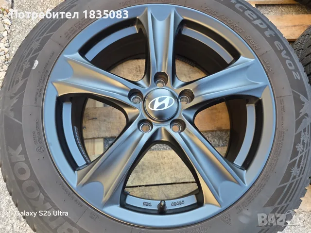 Лети джанти 17ки 5х114.3 Hyundai + зимни гуми 215/60/17 Hankook, снимка 5 - Гуми и джанти - 55879012