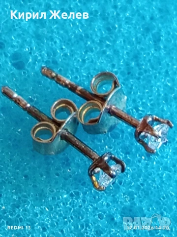 Нежни класически скъпоценни сребърни обеци ювелирно фасетиран Циркон 52773, снимка 6 - Обеци - 53072925