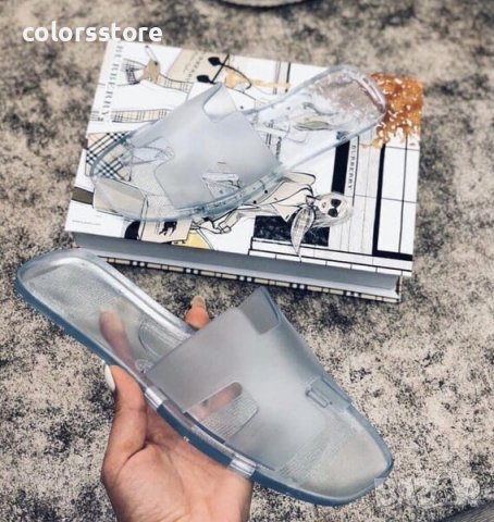 Равни чехли - прозрачен силикон - P55, снимка 2 - Чехли - 33581428