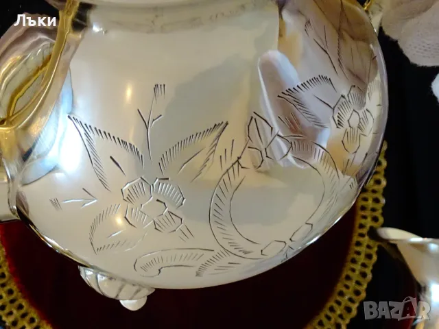 Английска бронзова кана,чайник,барок. , снимка 2 - Антикварни и старинни предмети - 47747307