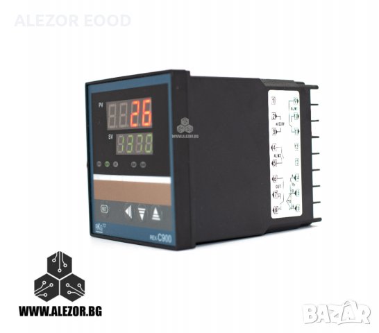 Термоконтролер REX C900, 220V AC, Изход SSR, -199 До 1372° C , Датчик K, J, Pt100, 20200054, снимка 3 - Други машини и части - 30044050