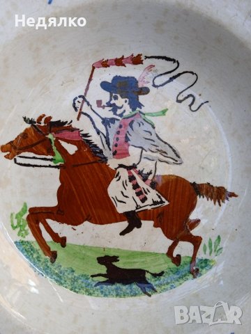 Старинна френска рисувана чиния,1880г, снимка 2 - Антикварни и старинни предмети - 38481752