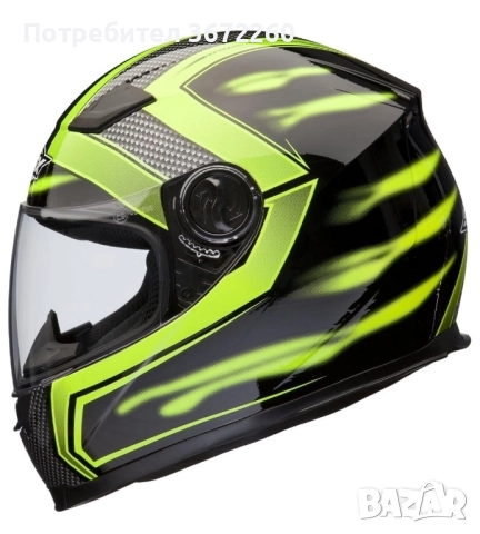 Мото каска Shox размер М 57-58 жълто и черно