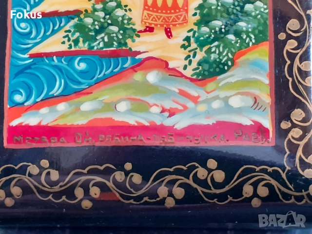 Стара руска лакова кутия ръчно рисувана Федоскино Палекс, снимка 3 - Антикварни и старинни предмети - 53282831