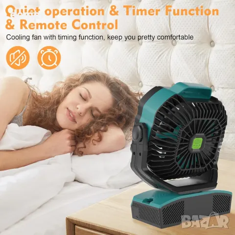 RUNTOP осцилиращ вентилатор с батерия 20000mАh, LED/RGB светлина и дистанционно, снимка 5 - Други стоки за дома - 49674033