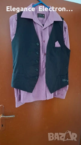 Мъжки костюм без сако – риза, елек и панталон, снимка 3 - Костюми - 52914560