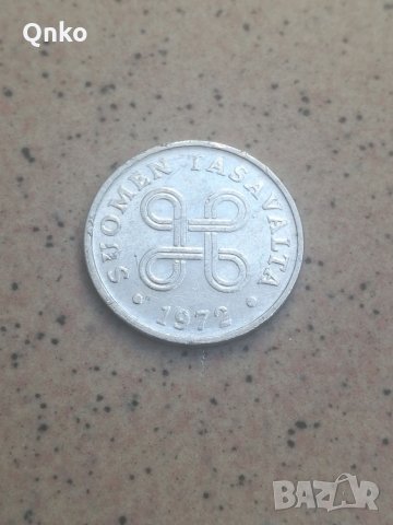 Финландия, 1 пени 1972, Finland, Finnland, снимка 2 - Нумизматика и бонистика - 33715810