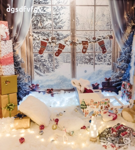 Коледен декор - Прозорец със завеси, снимка 2 - Други - 46622376