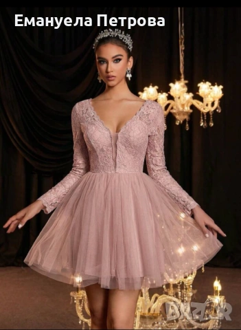 Дамска официална къса рокля с тюл, снимка 6 - Рокли - 54288781