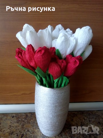 Лалета и други цветя от хартия , снимка 7 - Декорация за дома - 32061320