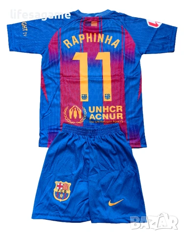 Детски футболен екип Барселона Рафиня комплект Barcelona тениска Raphinha 