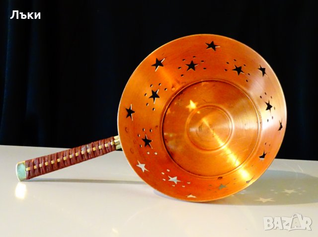 Медна бонбониера,свещник с дръжка и ажур. , снимка 7 - Антикварни и старинни предмети - 29643146