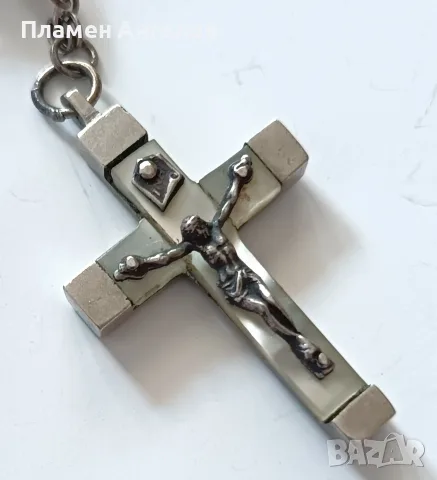 Антикварен френски католически розарий (броеница) със седеф. , снимка 7 - Антикварни и старинни предмети - 55880769