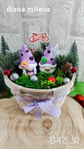 Коледна аранжировка с гномчета!, снимка 9 - Декорация за дома - 52497725