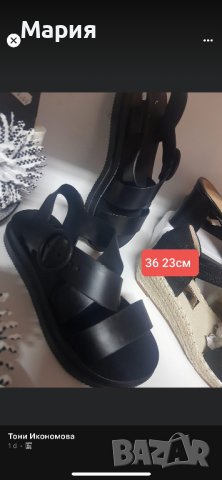 Дамски черни сандали , снимка 1