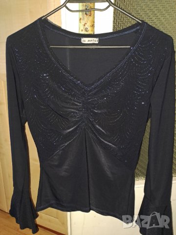 Официална дамска блуза тъмносиня с дълъг ръкав , снимка 4 - Блузи с дълъг ръкав и пуловери - 14660016