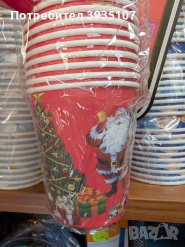 Коледни картонени чашки, чинийки,салфетки,торбички,писмо,кутийки,плик за пари, снимка 2 - Други - 52222607