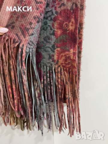 Красив дълъг и мек шал с дълги ресни в пастелен флорален десен, снимка 2 - Шалове - 42898044
