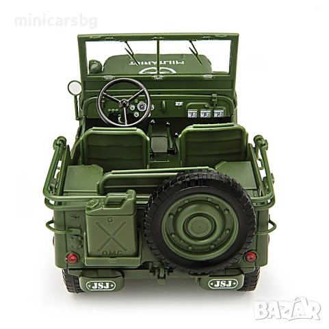 Метални коли - Метален Военен Джип USA 1:18 – Military Jeep,, снимка 8 - Колекции - 34908068