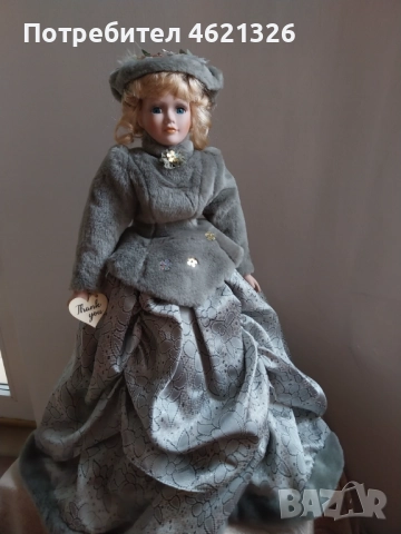Колекционерска порцеланова кукла винтидж стил нова за декорация, снимка 5 - Декорация за дома - 52043243