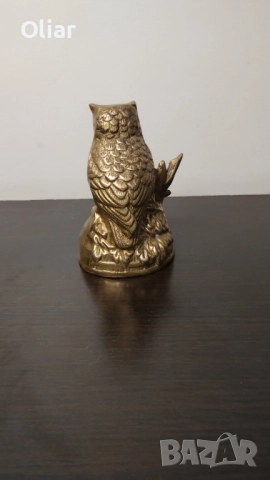 Красива статуетка на бухал. Месинг. , снимка 3 - Статуетки - 51303705
