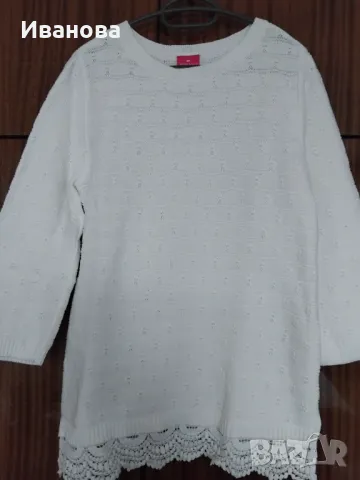 Снежнобяла блуза с дантела TOGETHER