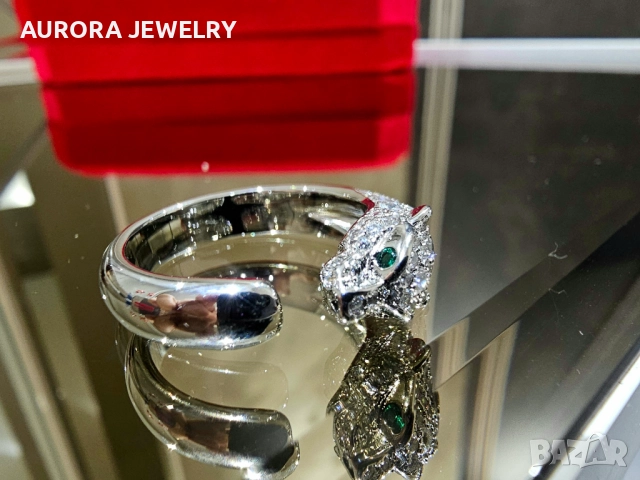 CARTIER Panthere de Cartier White Gold Diamonds Дамски Пръстен, снимка 7 - Пръстени - 52888504
