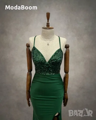 Зелена дамска рокля , снимка 2 - Рокли - 48590888