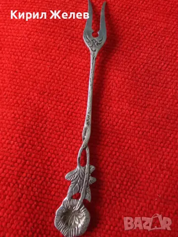 СТАРА НЕМСКА ФЛОРАЛНА КОЛЕКЦИОНЕРСКА ДЕСЕРТНА СРЕБЪРНА ВИЛИЧКА СРЕБРО 800 ПРОБА 42990, снимка 18 - Колекции - 44372872