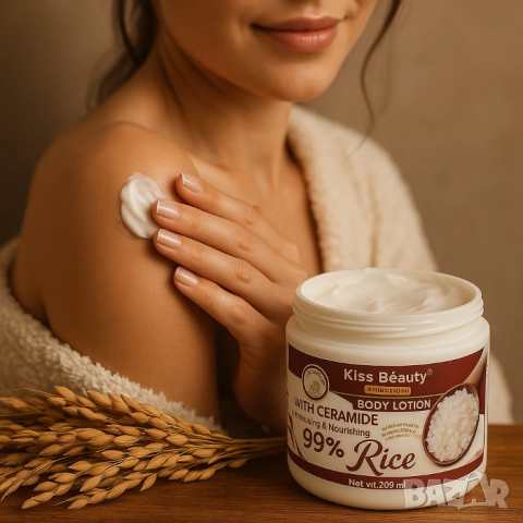 Подмладяващ крем с хиалурон, оризов екстракт и керамиди Kiss Beauty – 200 мл, снимка 6 - Други - 51969050