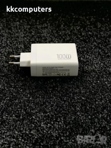 PREMIUM Зарядно/Адаптер 100W GaN 220V / 3xPD 100W / USB 30W / Бял / Баркод : 45653, снимка 4 - Оригинални зарядни - 52172145