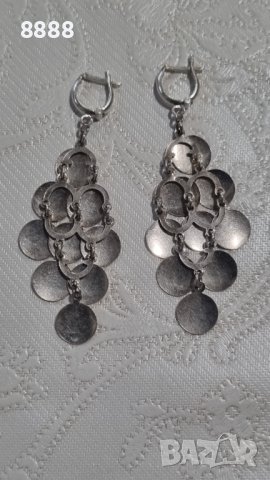 Красиви висящи сребърни обеци 8.93 грама, снимка 4 - Обеци - 44449290