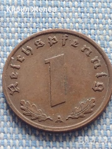 Монета 1 райхсфенинг 1939г. Германия Трети Райх със СВАСТИКА за КОЛЕКЦИЯ 17273
