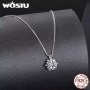 WOSTU Сребърно колие с 0.5к диамант мойсанит (сертификат), снимка 1