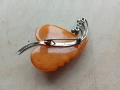 Стара руска кехлибар брошка, снимка 4