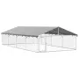 vidaXL Дворна клетка за кучета с покрив, 600x300x150 см, снимка 1