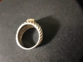 сребърен пръстен със злато и аметист, снимка 4